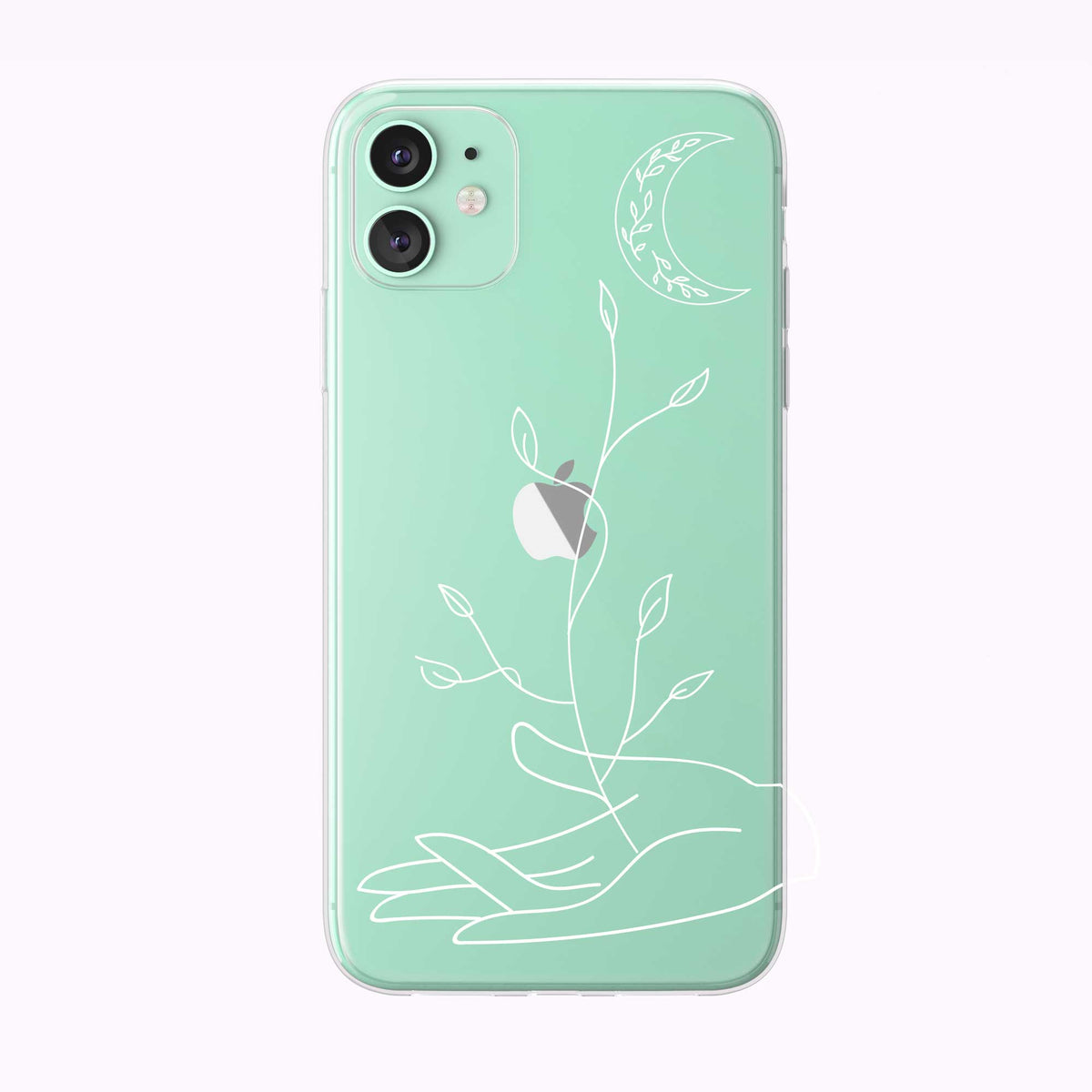 Line Art Mystic Gardener and Moon Clear iPhone Case from Tiny Quail